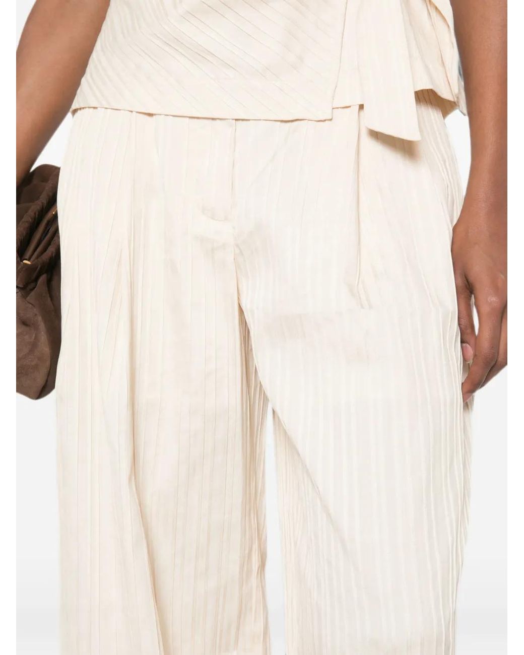 Jonathan Simkhai White Grace Wide-Leg Trousers