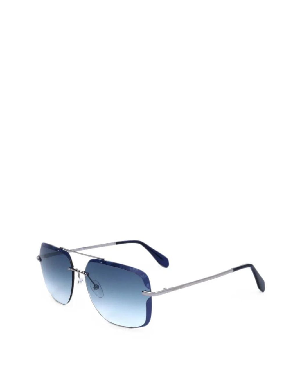 Adidas Blue Rimless Square-Frame Sunglasses for men