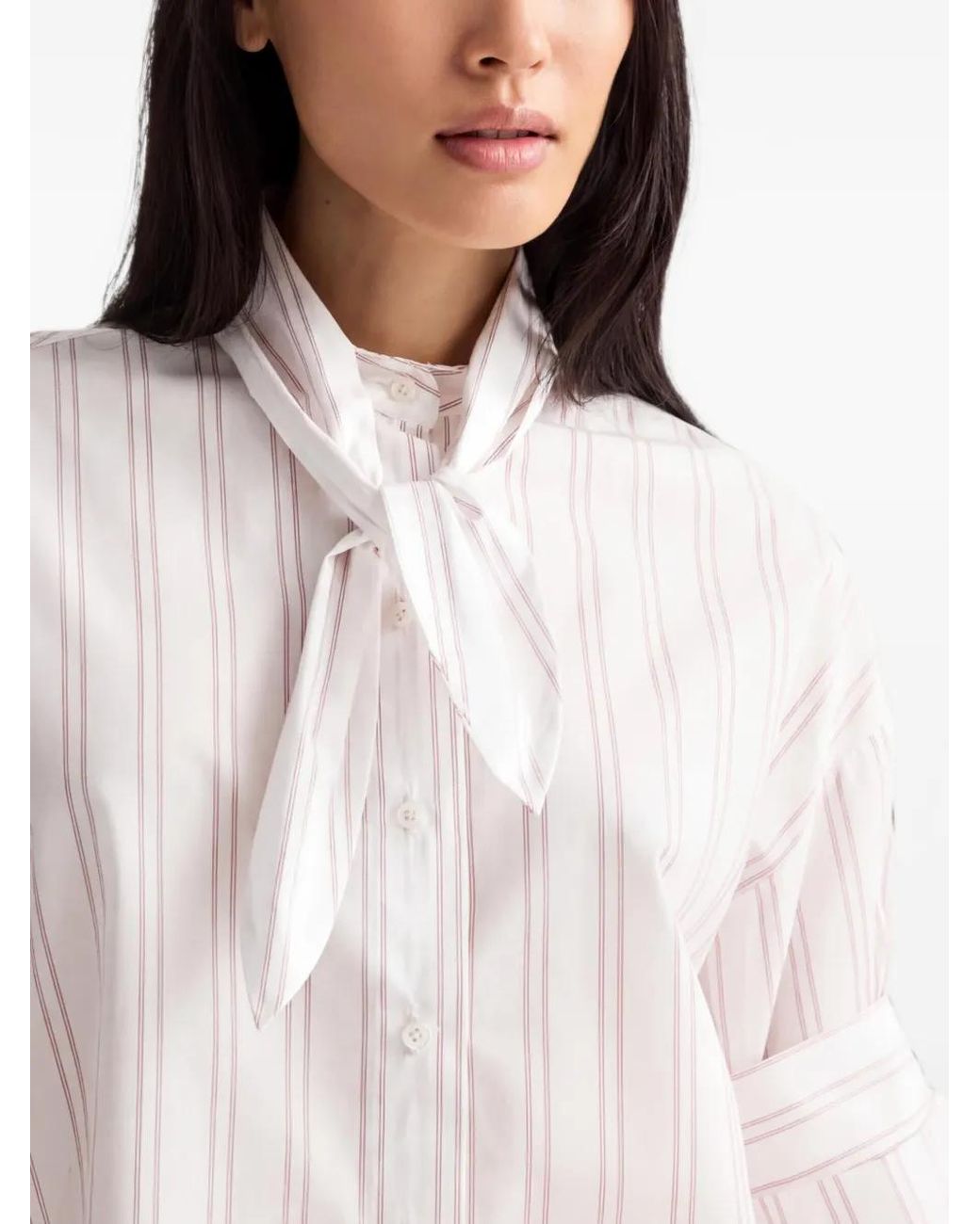 Twp White Striped Tie Shirt