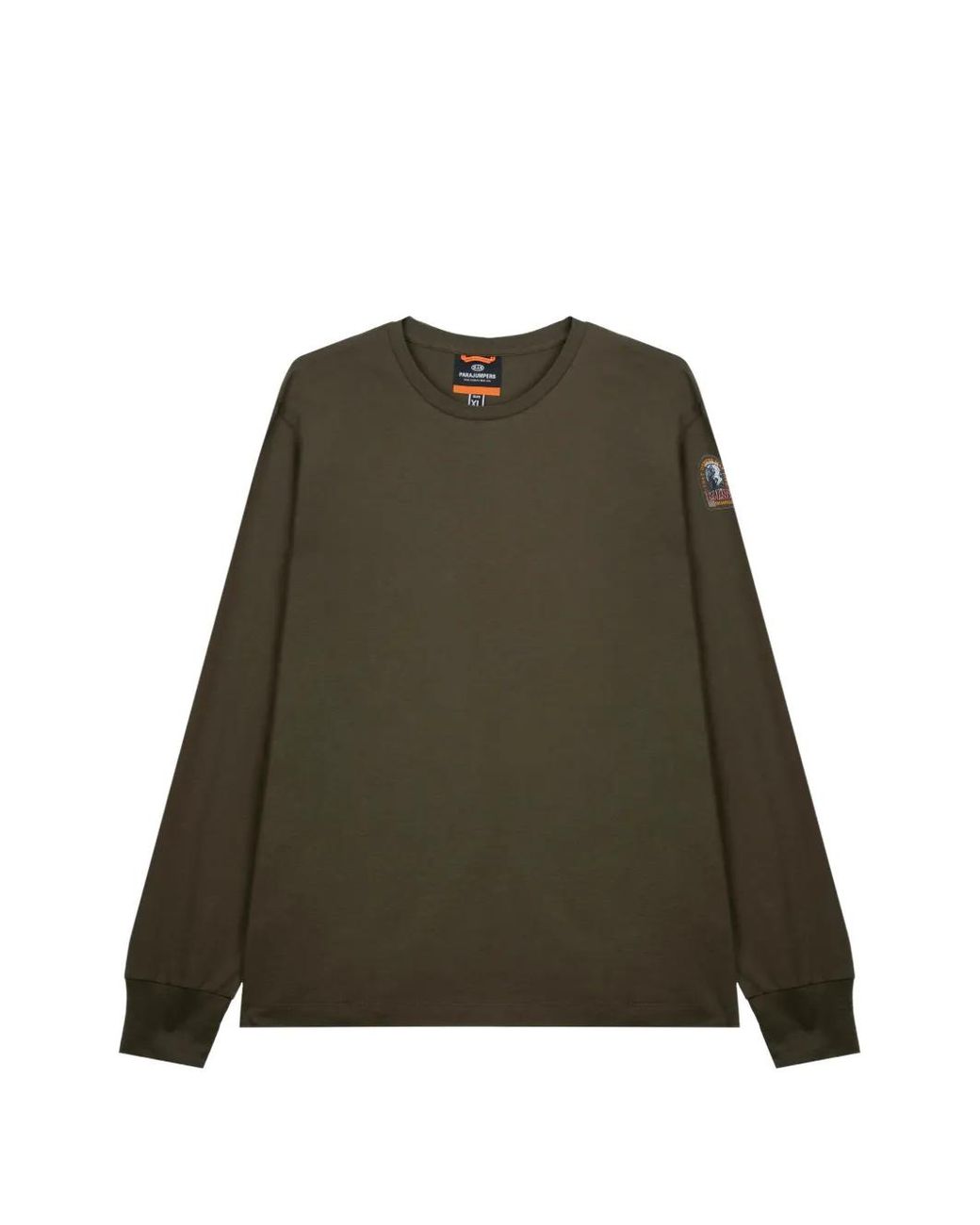 Parajumpers Green Long-Sleeved Patch T-Shirt for men