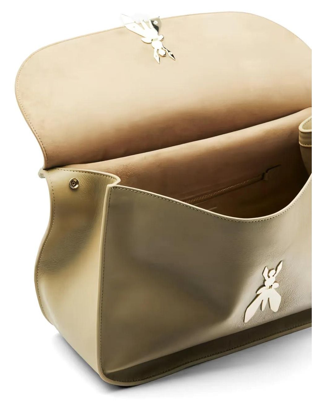 Patrizia Pepe Metallic Large Soft Essential Fly Leather Tote Bag