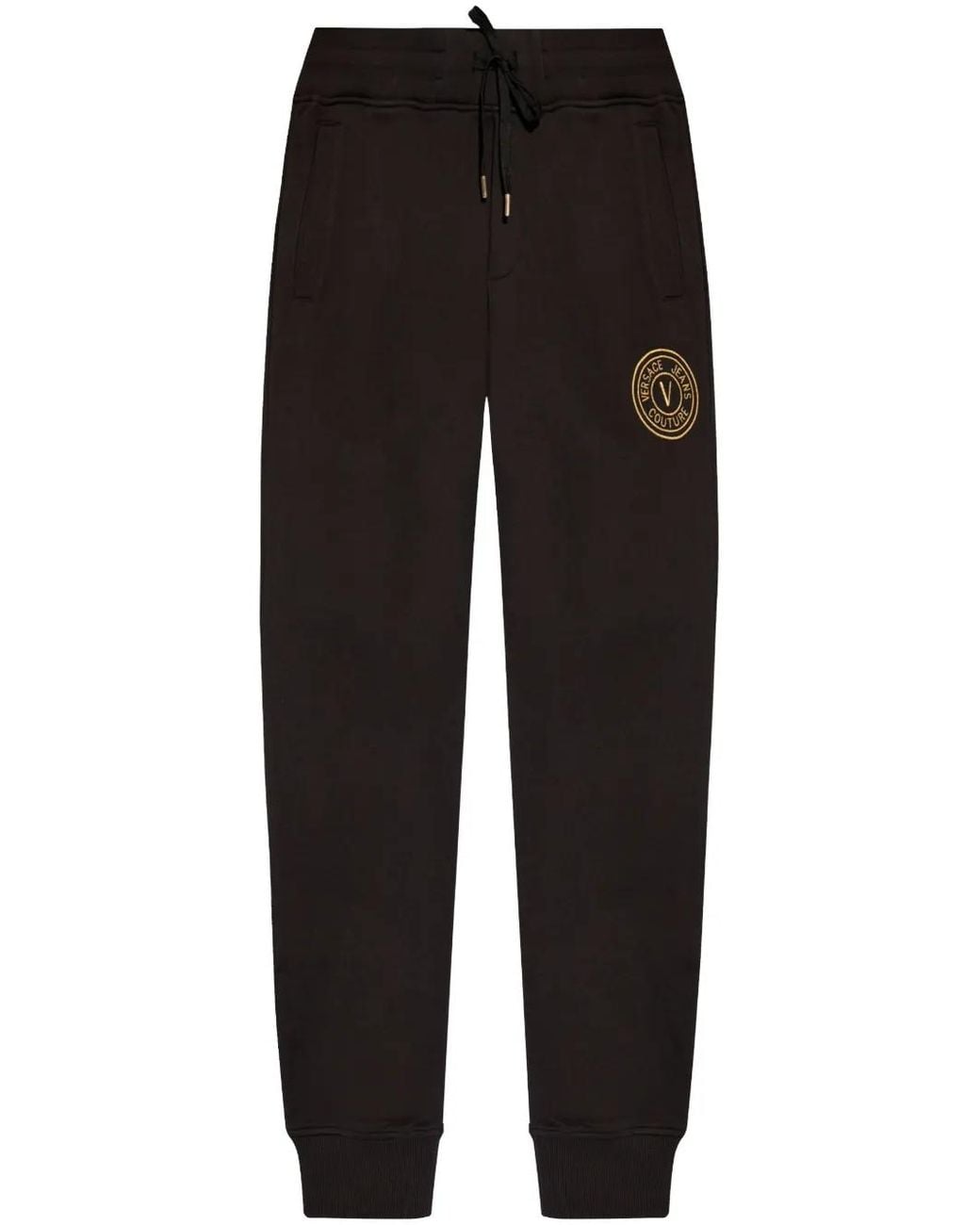 Versace Jeans Couture Black V-Emblem Track Pants for men