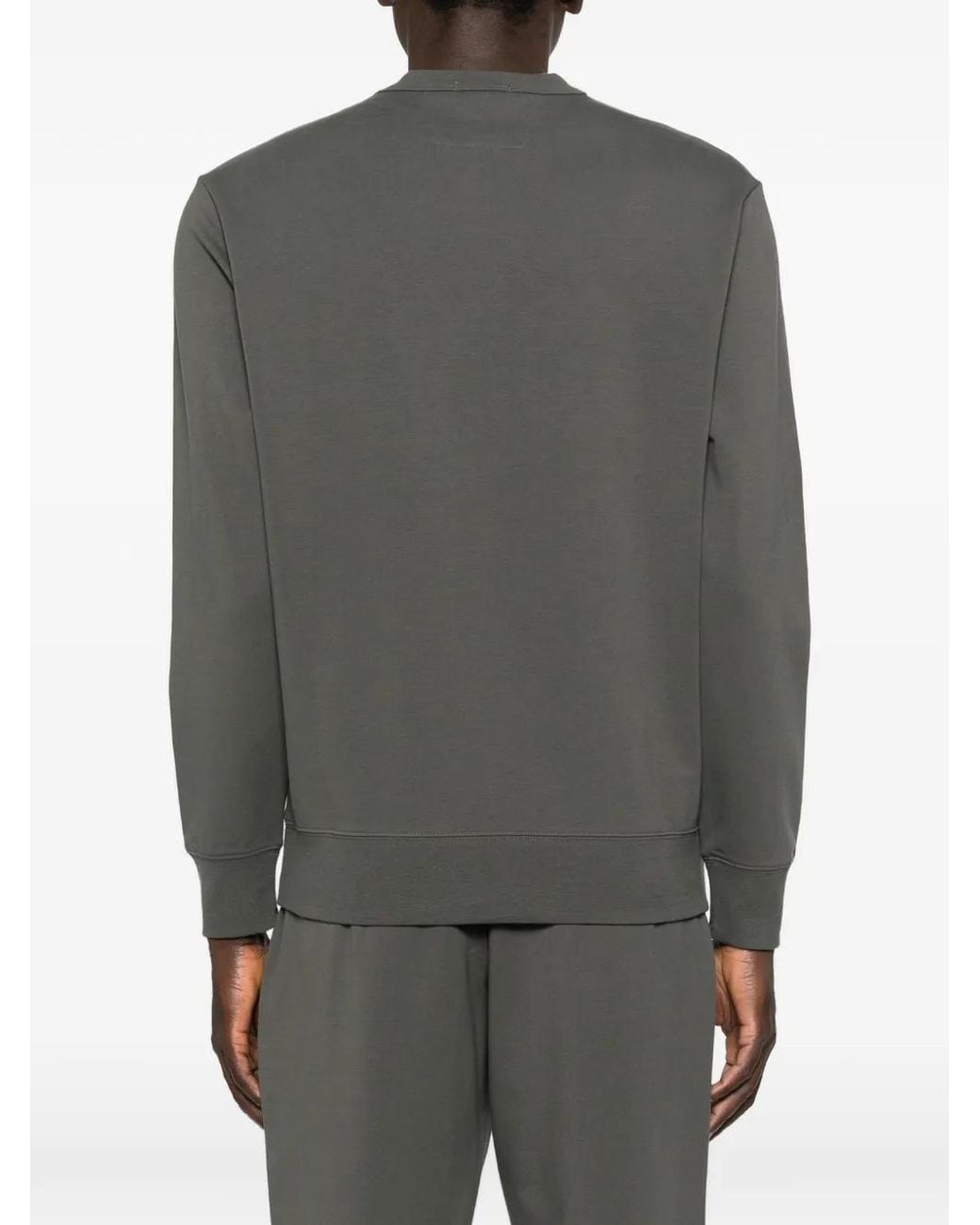 C P Company Gray Metropolis Series Stretch Fleece Crewneck Sweatshirt for men