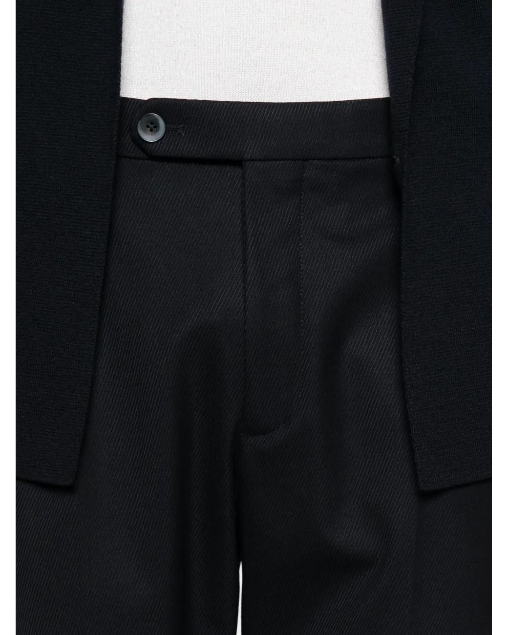 GTA Black Pantalon En Laine Luca À Design Plissé for men