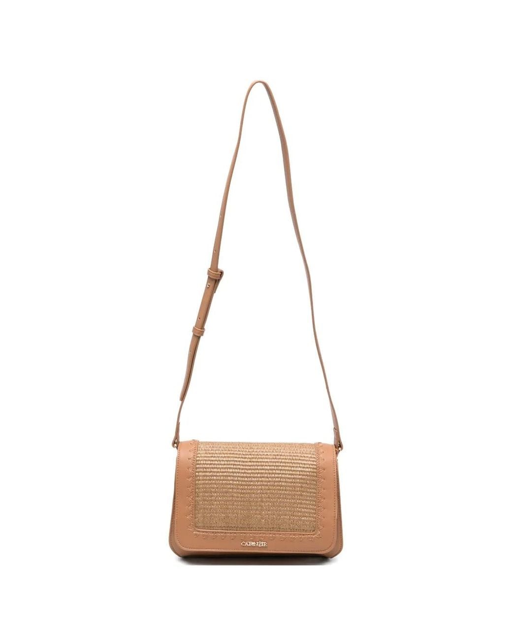 CafeNoir White Raffia-Effect Shoulder Bag