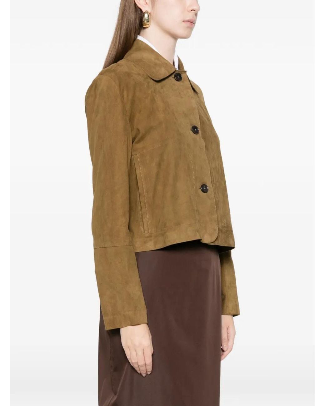 Arma Natural Button Suede Jacket
