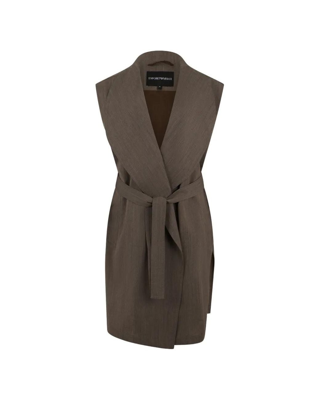 Emporio Armani Brown Belted Coat