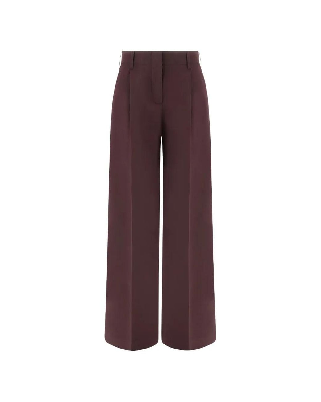 Paul & Shark Purple Pleated Wide-Leg Trousers
