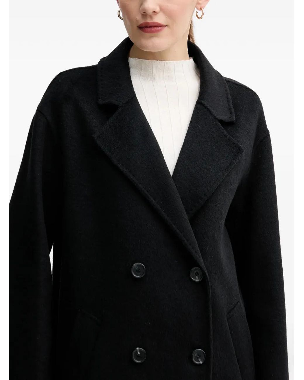 GAUDI Black Double-Breasted Coat