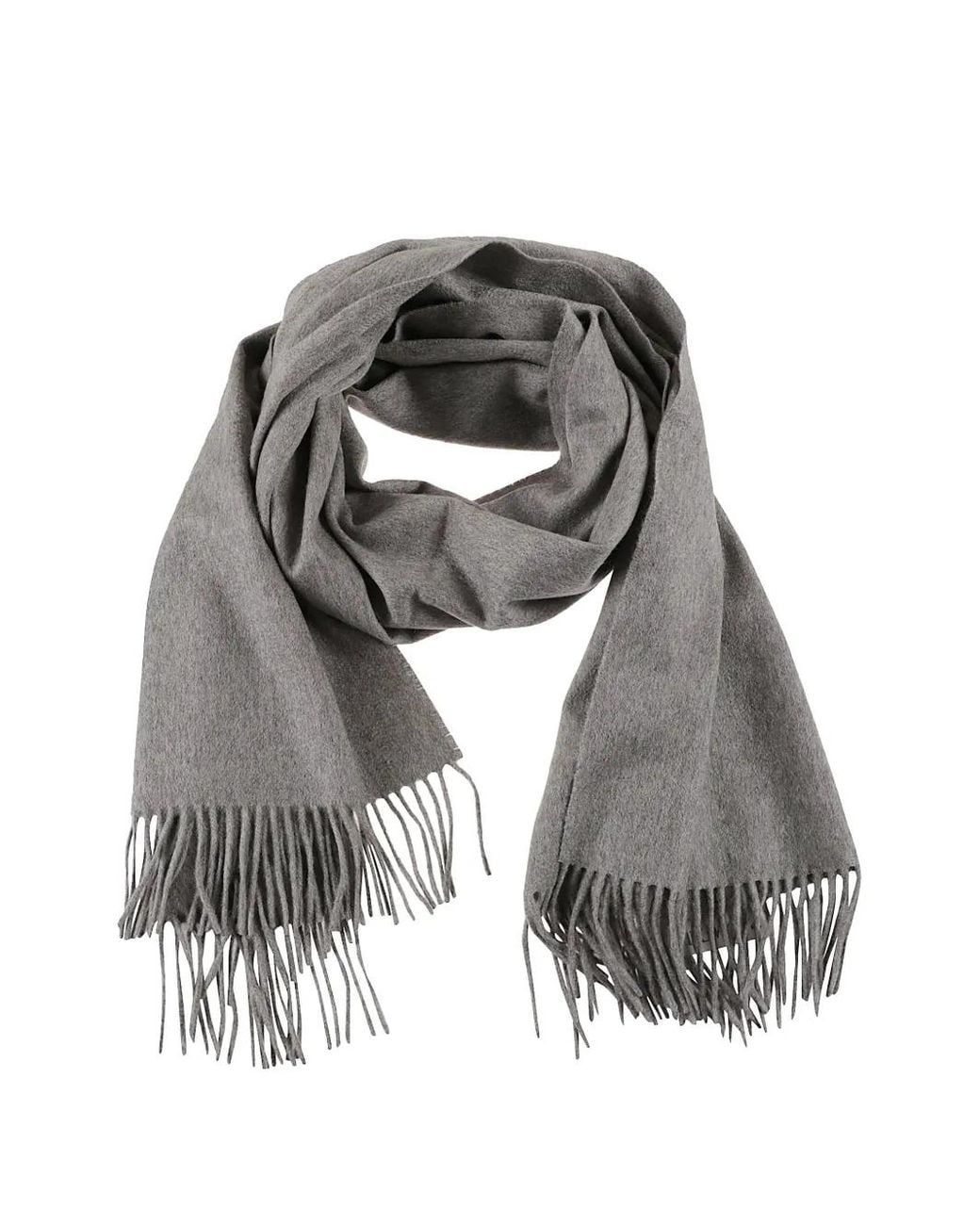 Max Mara Gray Fringed Scarf