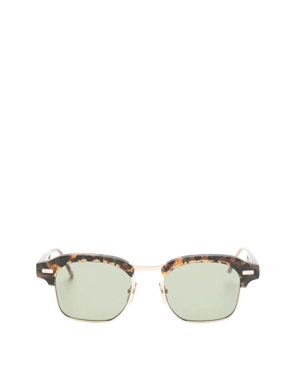 Thom Browne Metallic Tortoiseshell-Effect Square-Frame Sunglasses