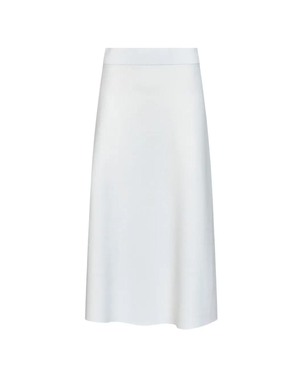 Max Mara White Milano-Knit Midi Flared Skirt