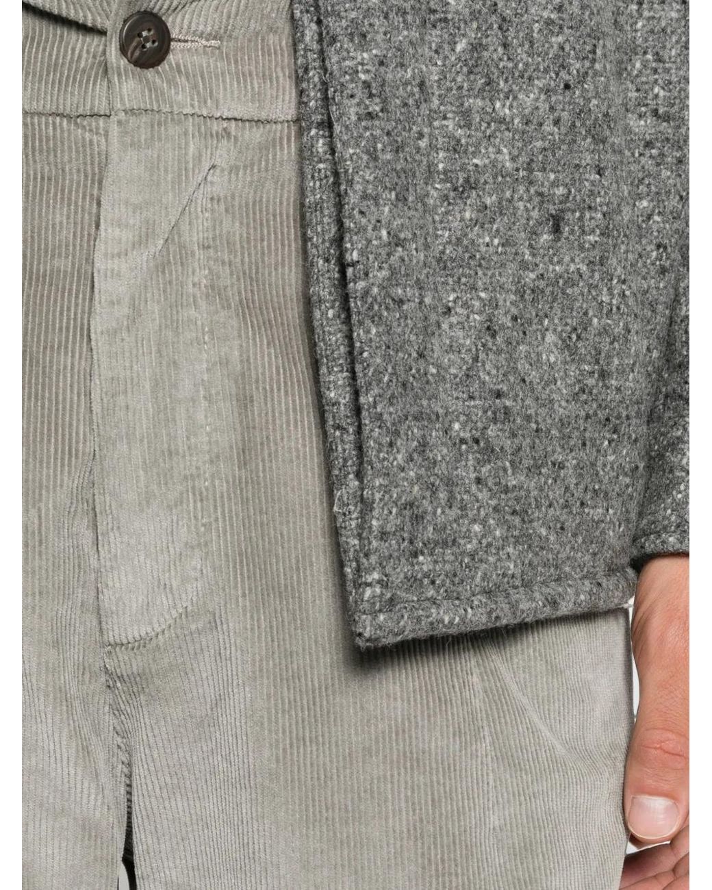 Eleventy Gray Corduroy-Effect Trousers for men