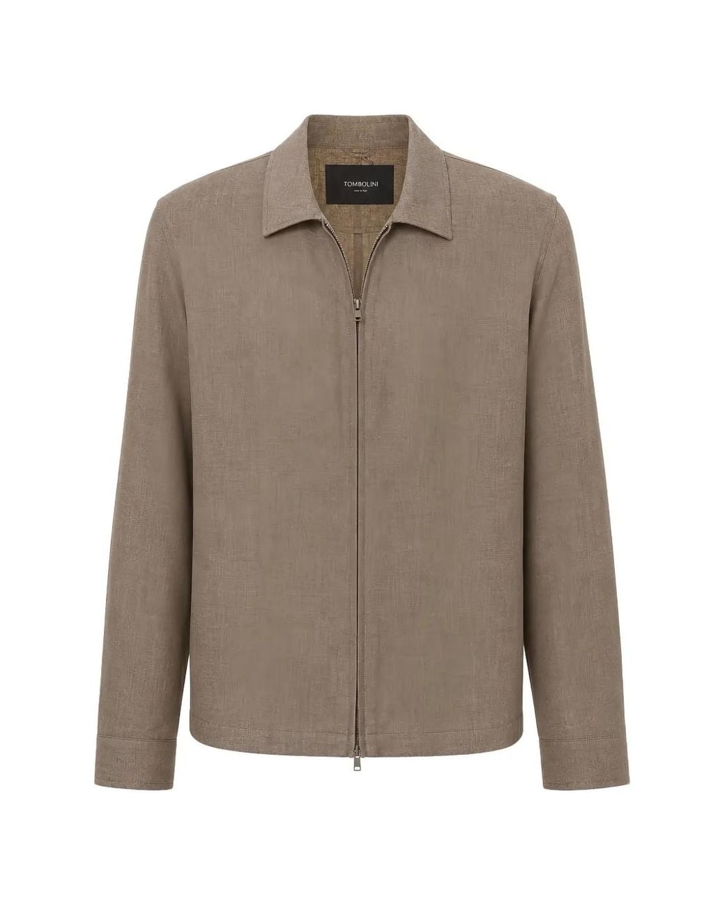 Tombolini Brown Zip-Up Collared Jacket for men