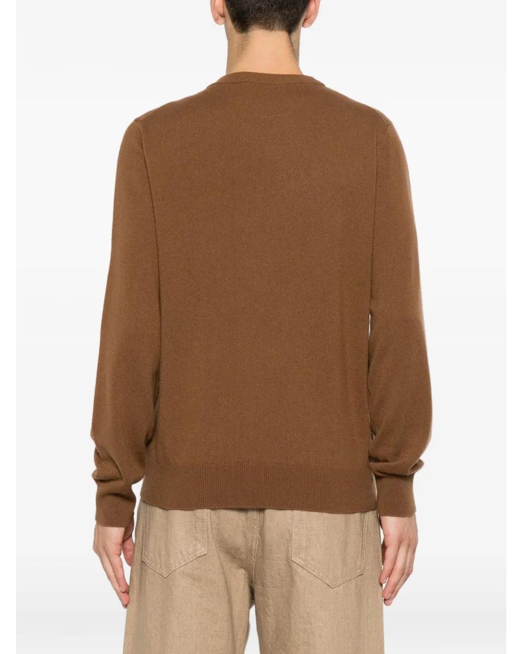 Sandro Brown Cashmere Crew Neck Sweater for men