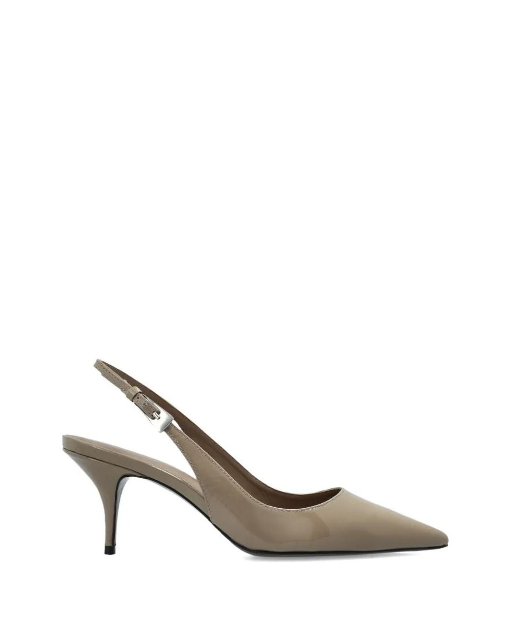 Black Suede Studio Metallic Branca Pointed-Toe Heeled Pumps