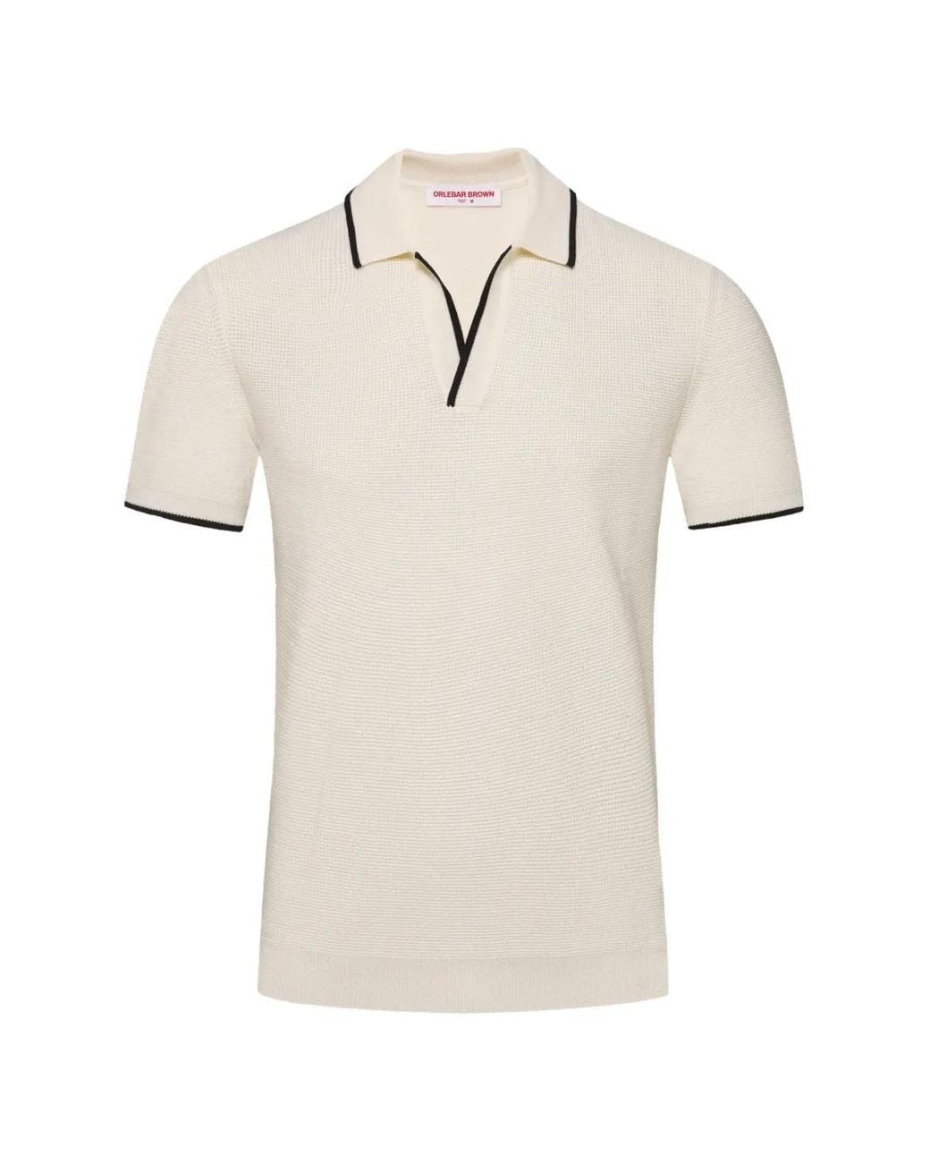 Orlebar Brown Natural Horton Striped V-Neck T-Sshirt for men