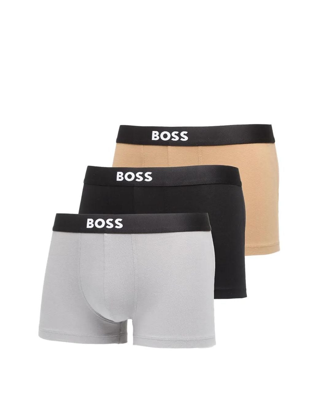 HUGO White Boss One Logo-Waistband Trunks for men