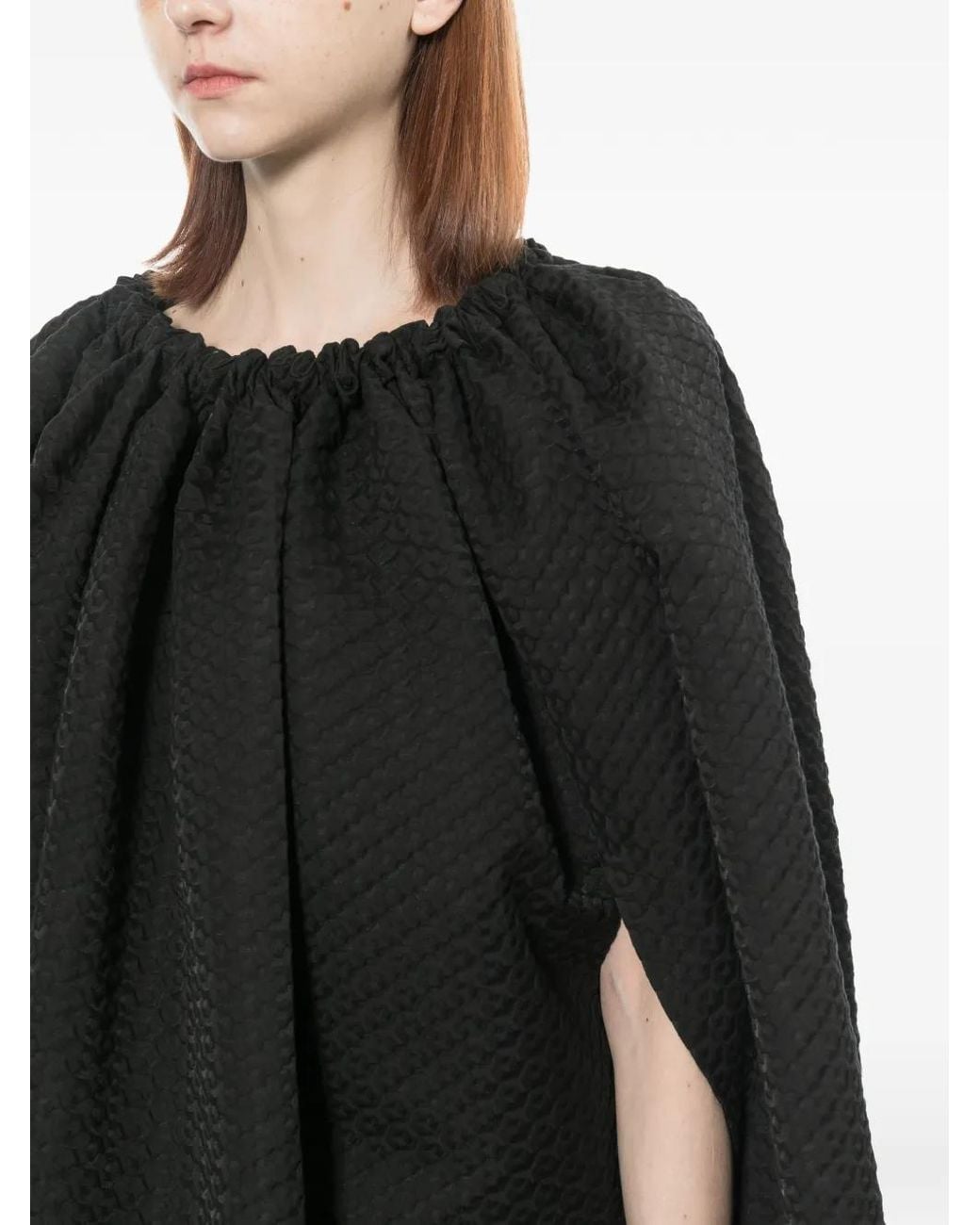 Comme des Garçons Black Textured Gathered Dress