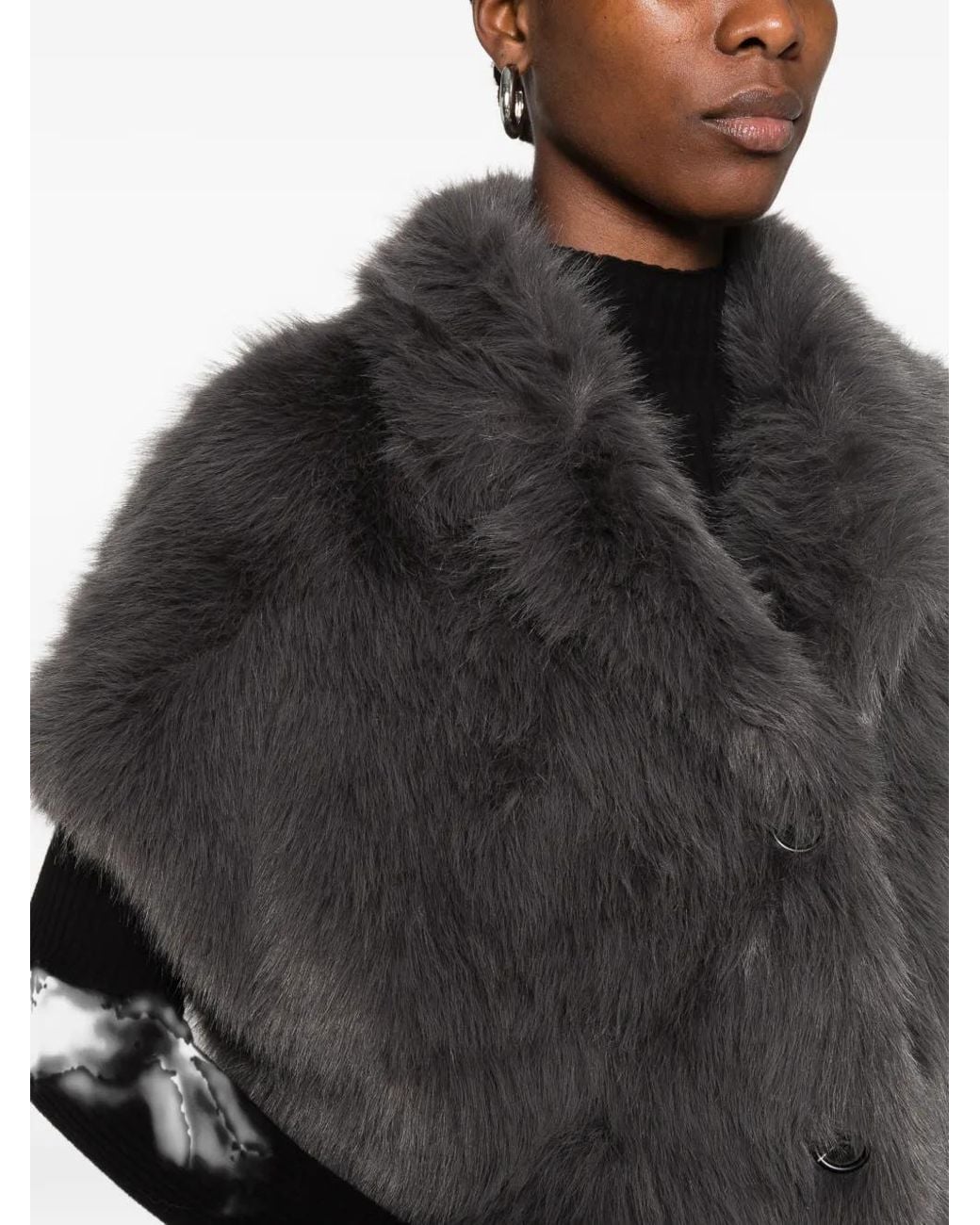 Betta Corradi Black Faux-Fur Gilet