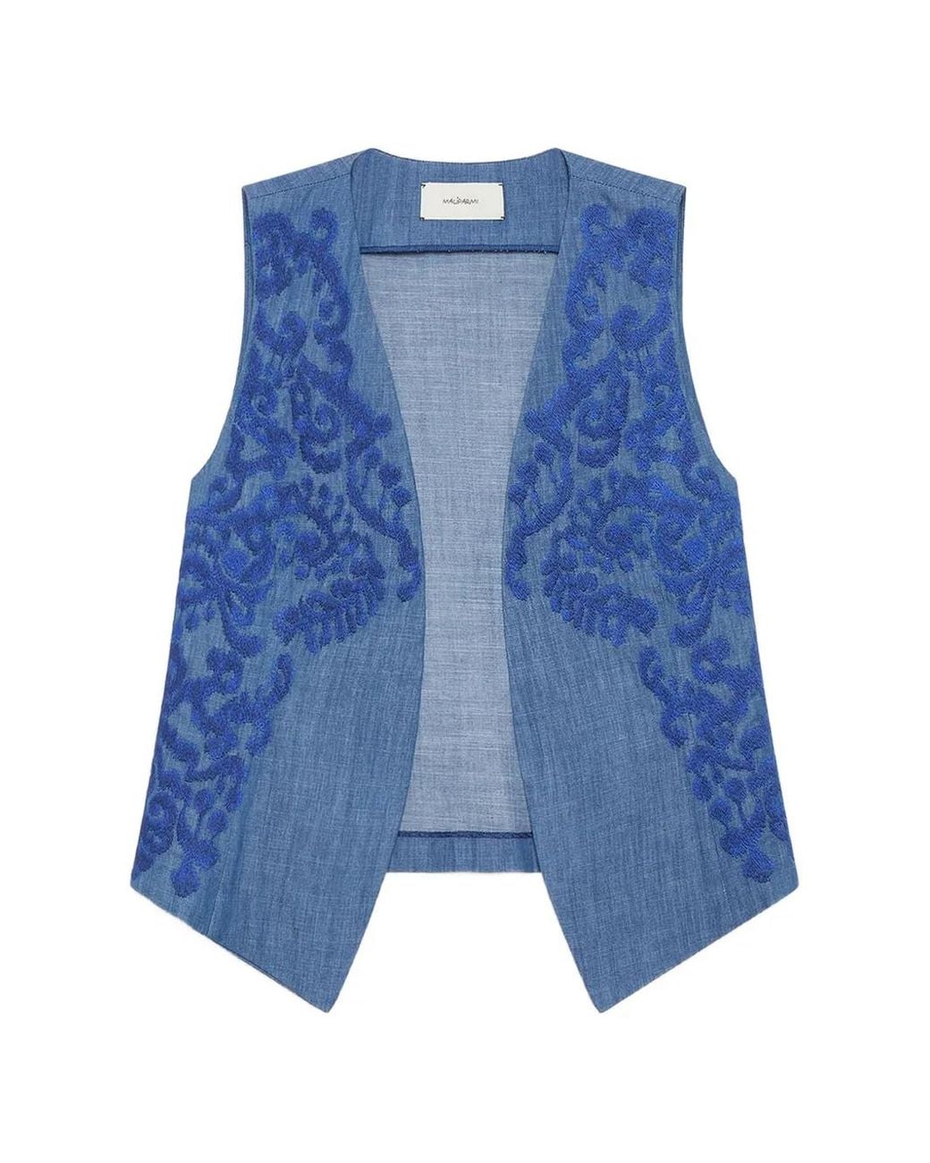 Maliparmi Blue Ikat On Chambray Vest