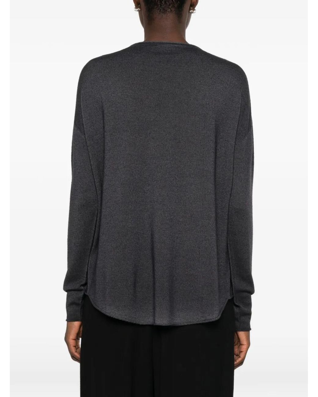 AROVESCIO Gray Drop-Shoulder Sweater