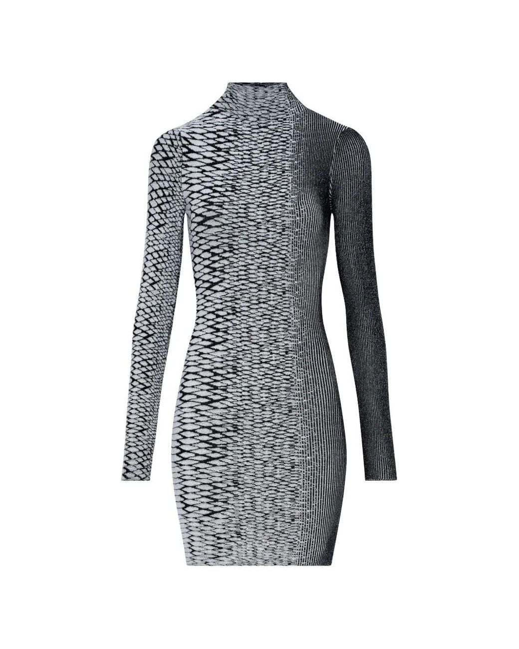 Jean Paul Gaultier Gray Robe Courte 3D Snake Skin À Manches Longues