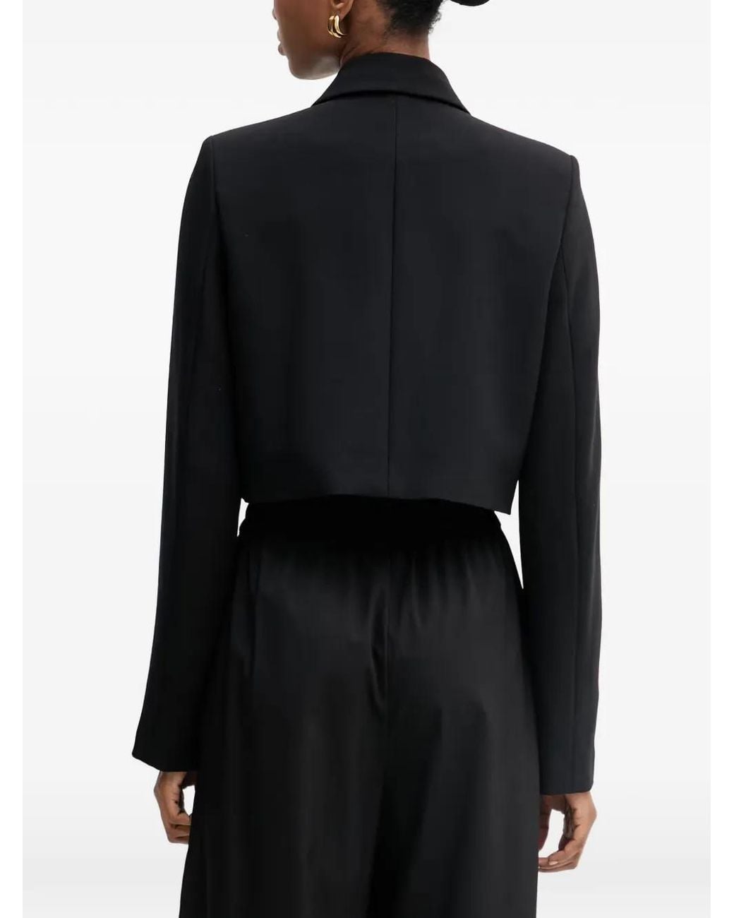 Morgan Black Button-Up Cropped Jacket