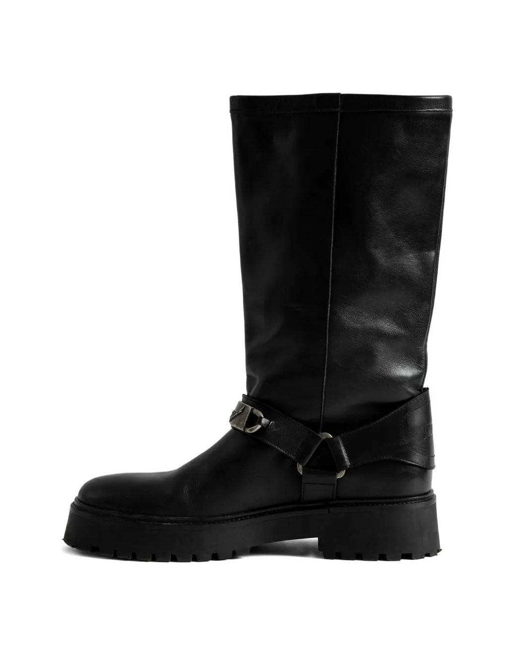 Zadig & Voltaire Black Angie Leather Biker Boots