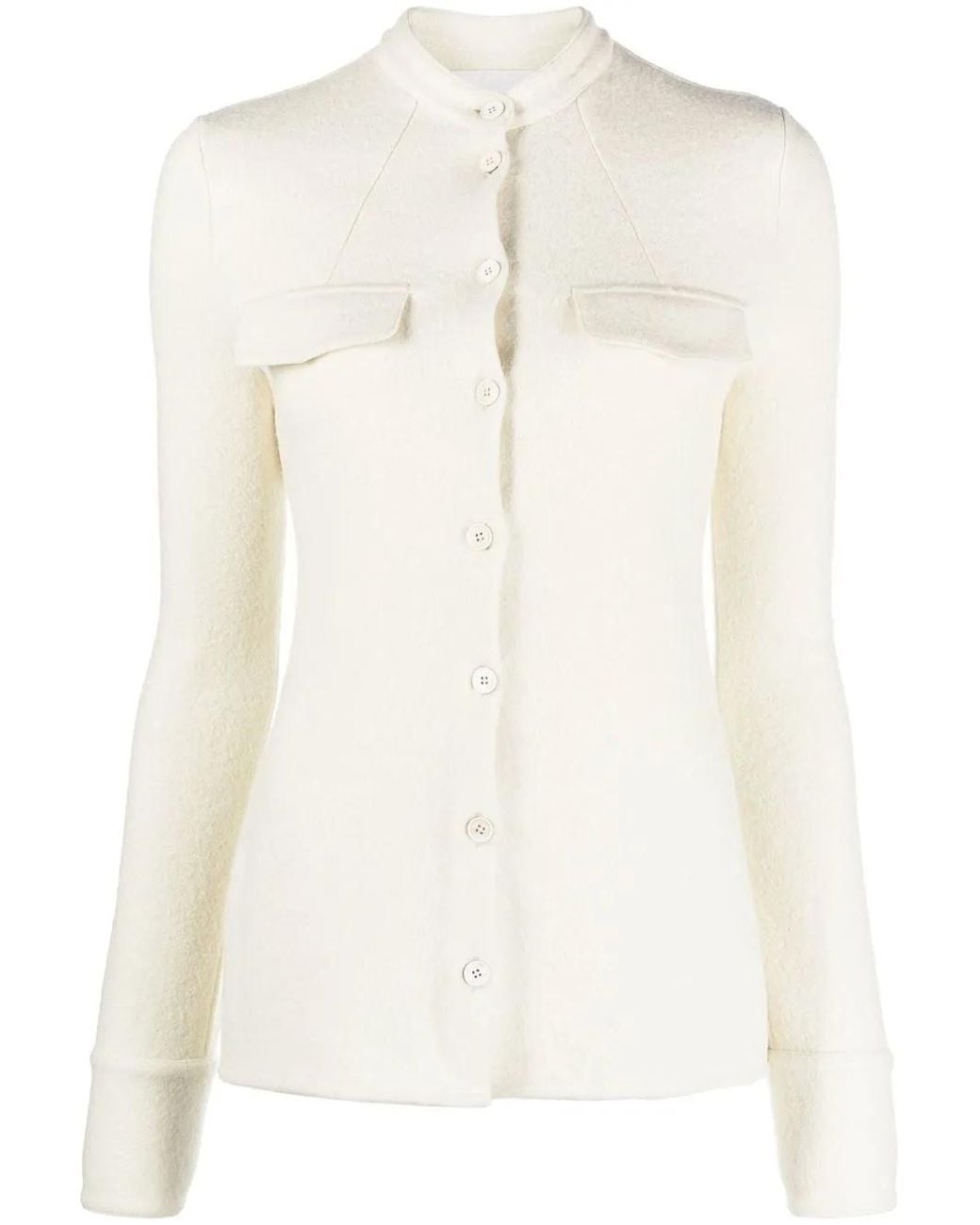 Jil Sander White Dark Cashmere Intarsia Turtleneck Sweater
