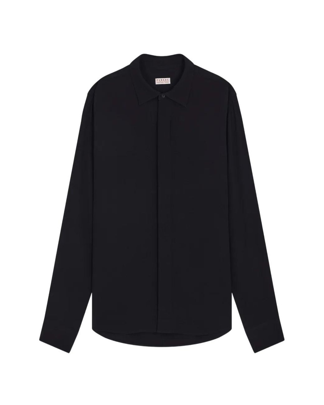 Fursac Blue Concealed-Placket Straight-Fit Shirt for men