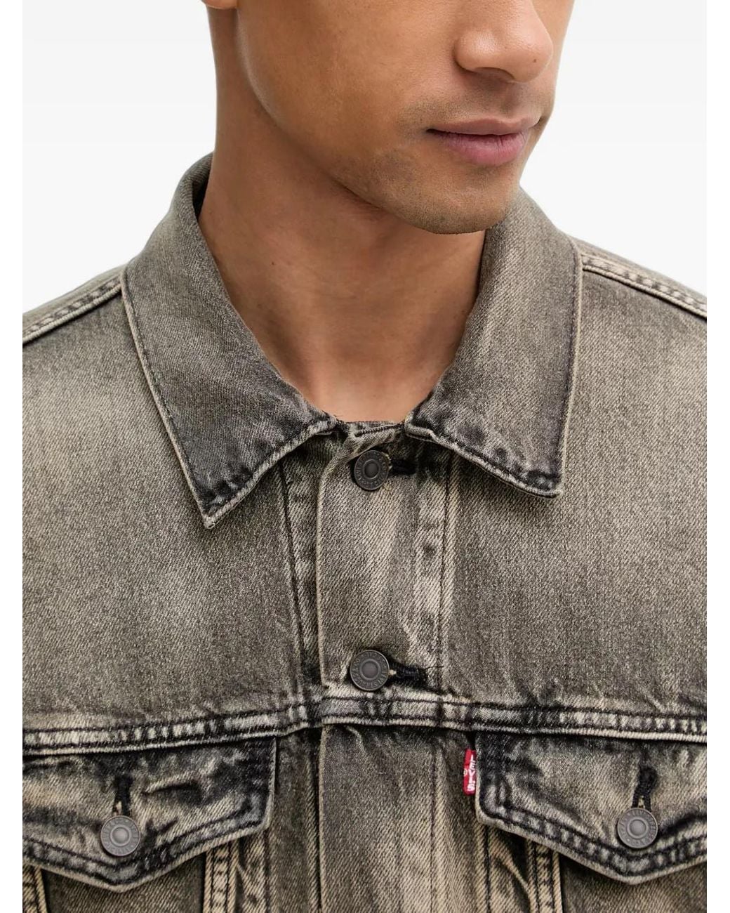 Levi's Gray Faded-Effect Denim Jacket for men