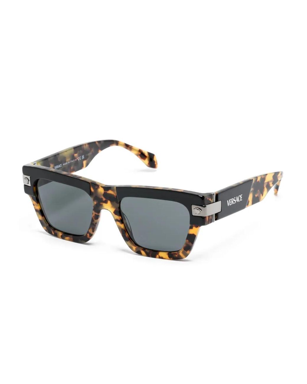 Versace Gray Medusa Head Square-Frame Sunglasses for men
