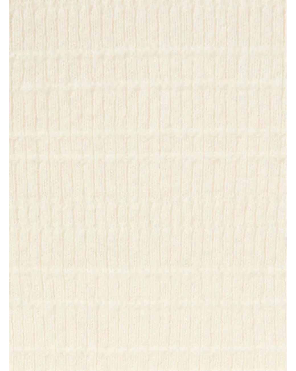 LaDoubleJ White Scallop-Trimmed Wool-Blend Sweater