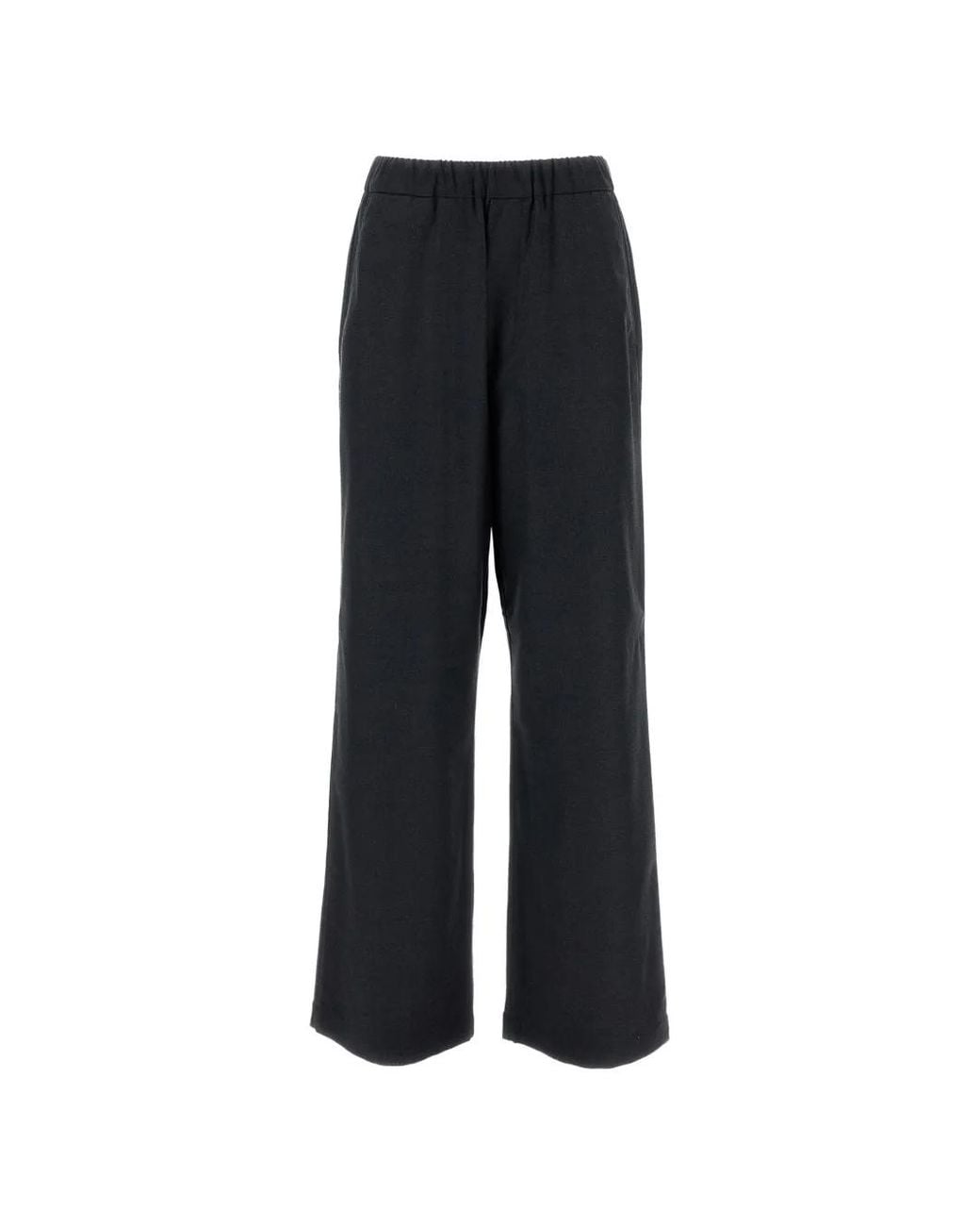 Barena Black Mado Flan Elasticated-Waist Wide-Leg Trousers