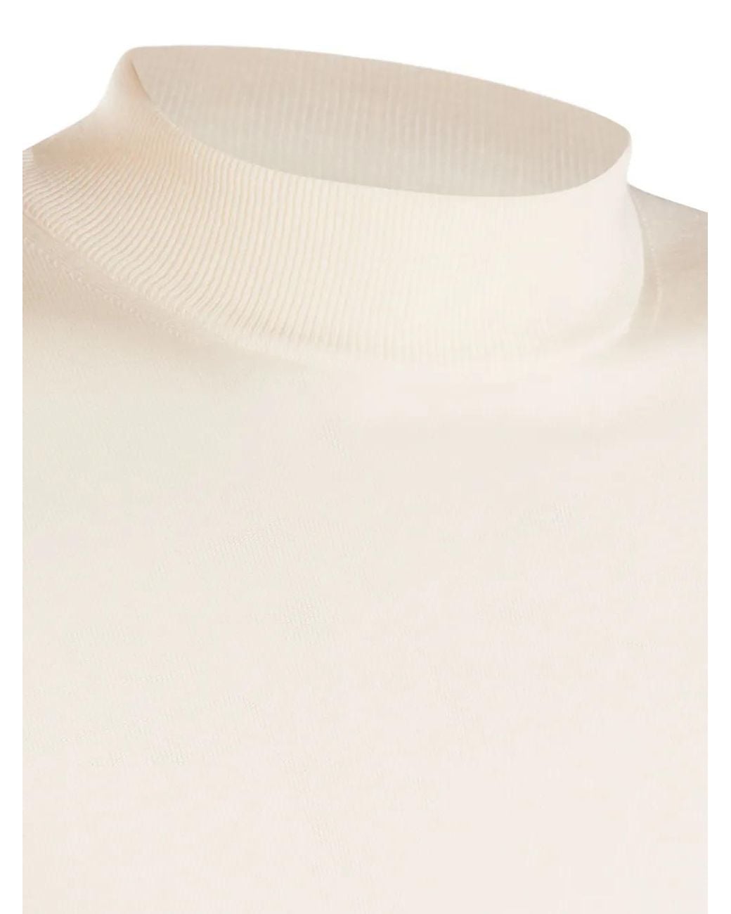 Zanone Natural Mock-Neck Ribbed Sweater for men