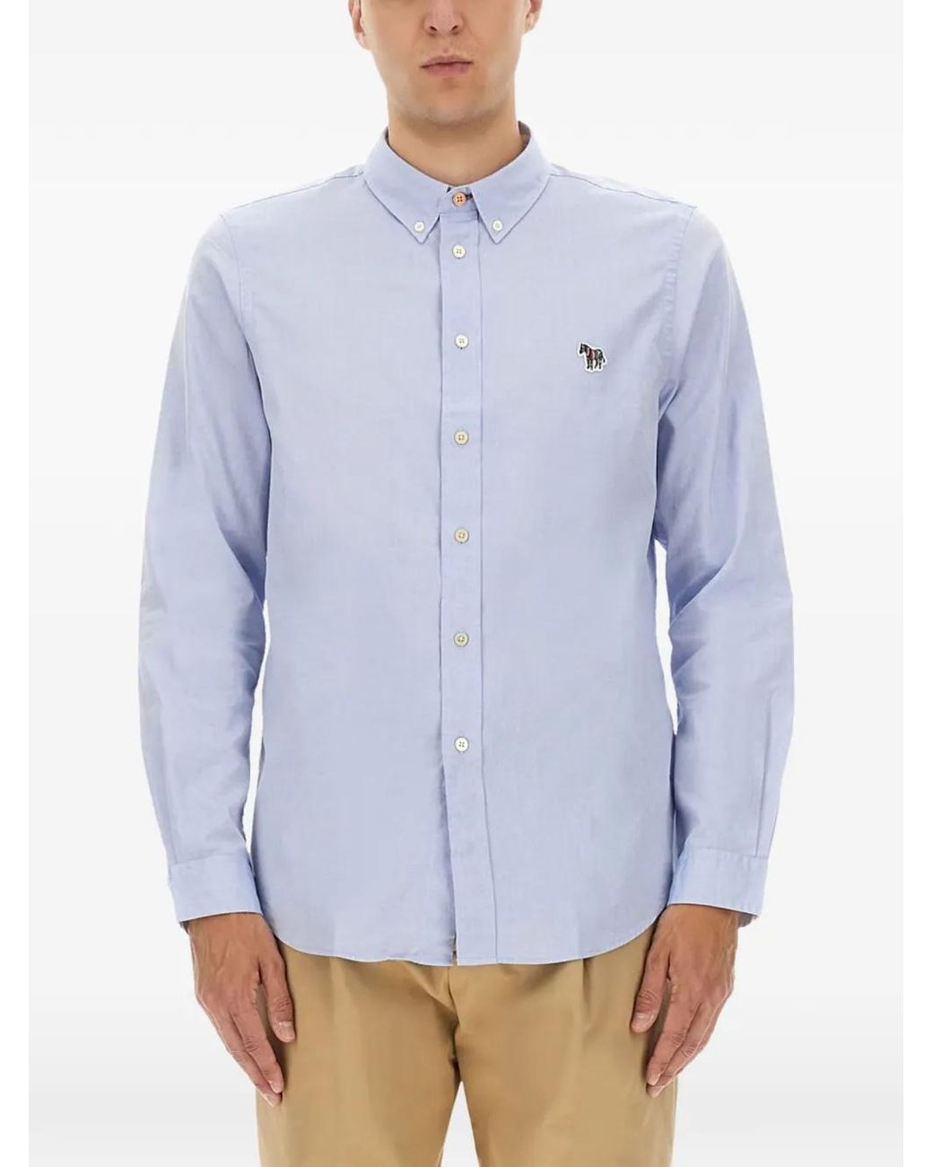 Paul Smith Blue Tailored Fit Shirt With Classic Collar for men