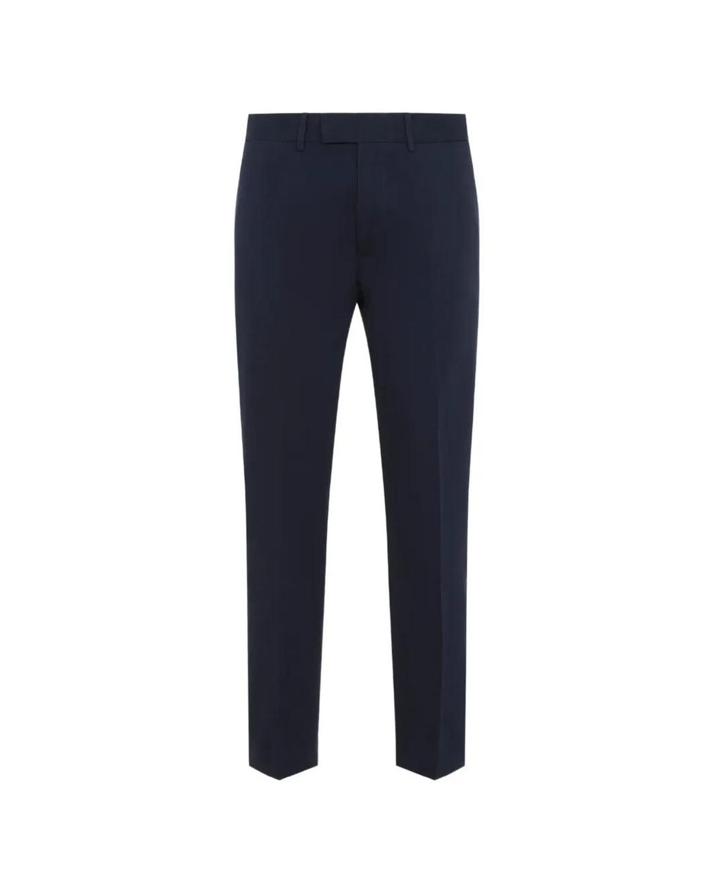 Tom Ford Blue Stretch Cotton Chinos With Logo Patch On The Back for men