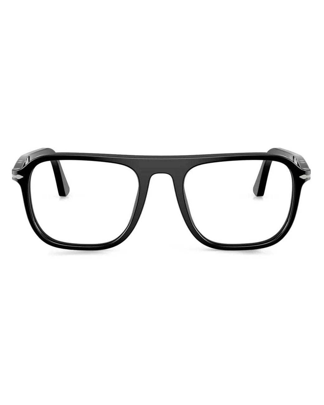 Persol Black Pilot-Frame Glasses