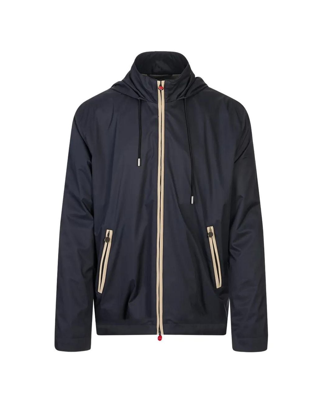 Kiton Blue Drawstring Hooded Jacket for men