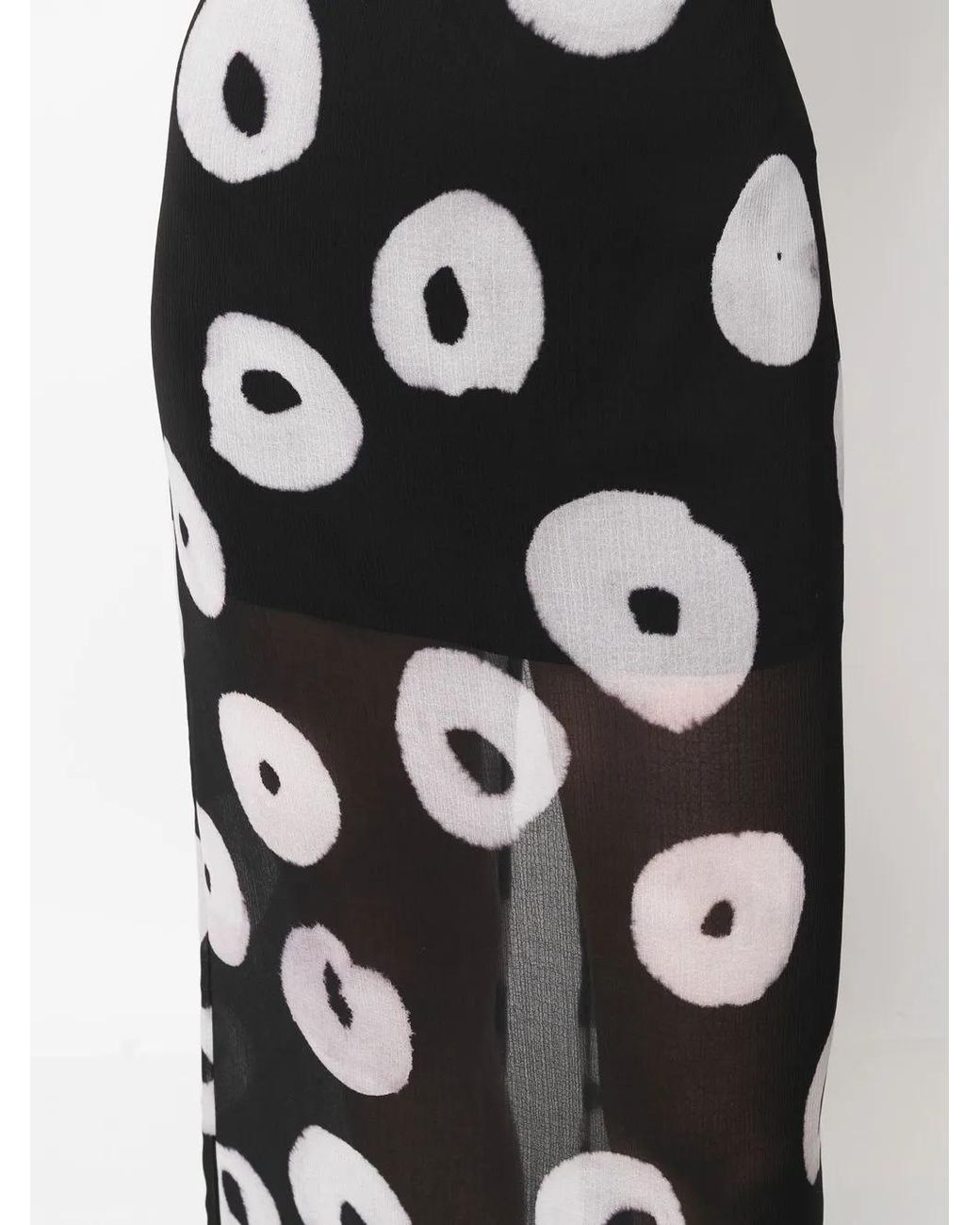 Nina Ricci Black Semi Sheer Printed Skirt