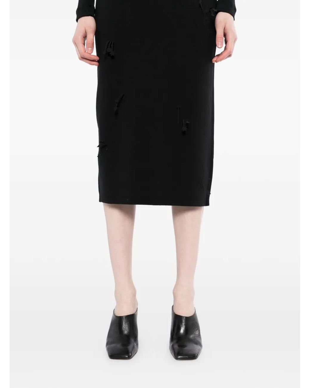 JNBY Black Arrow-Embellished Midi Skirt