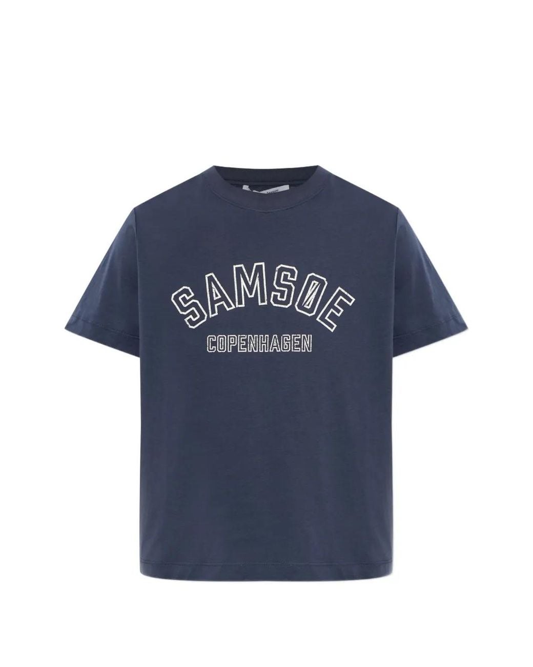 Samsøe & Samsøe Blue Sacamino Logo-Print T-Shirt