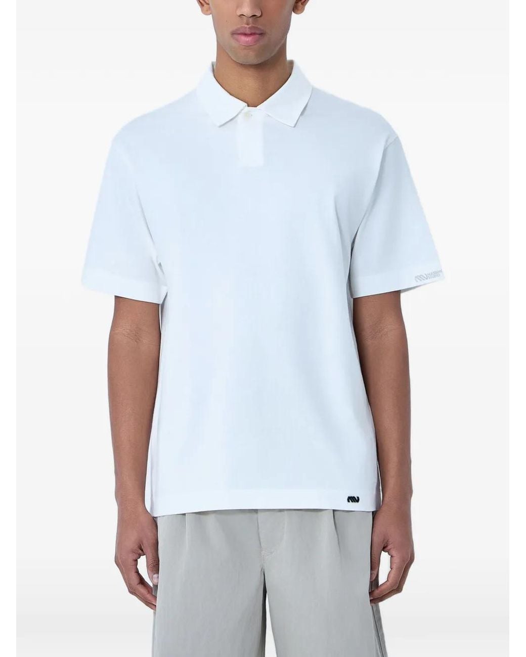 Massimo Osti Studio White Short-Sleeved Cotton Polo Shirt for men