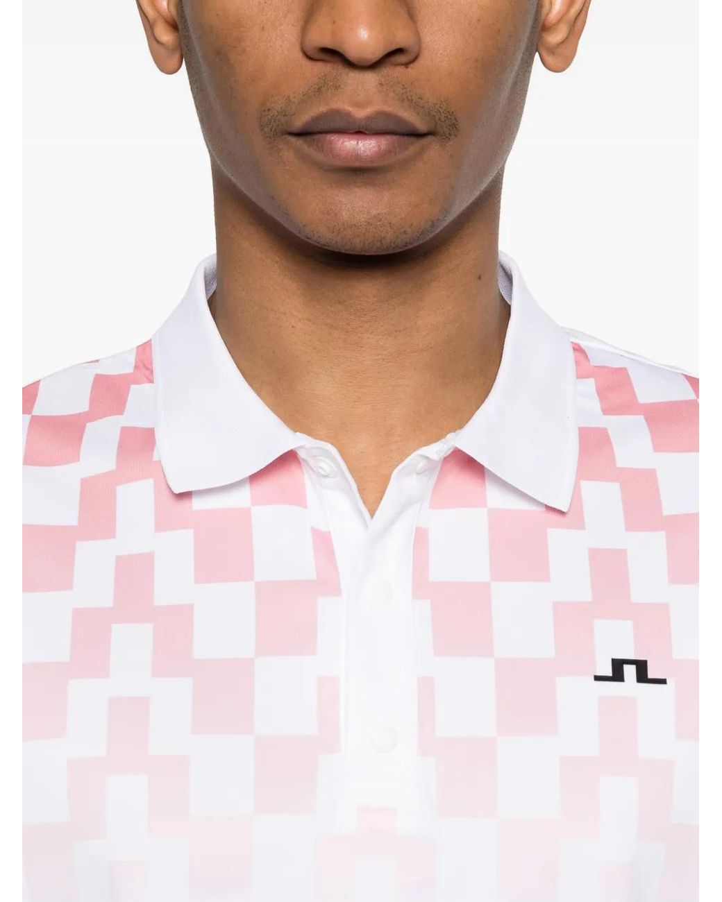 J.Lindeberg White Print Polo for men