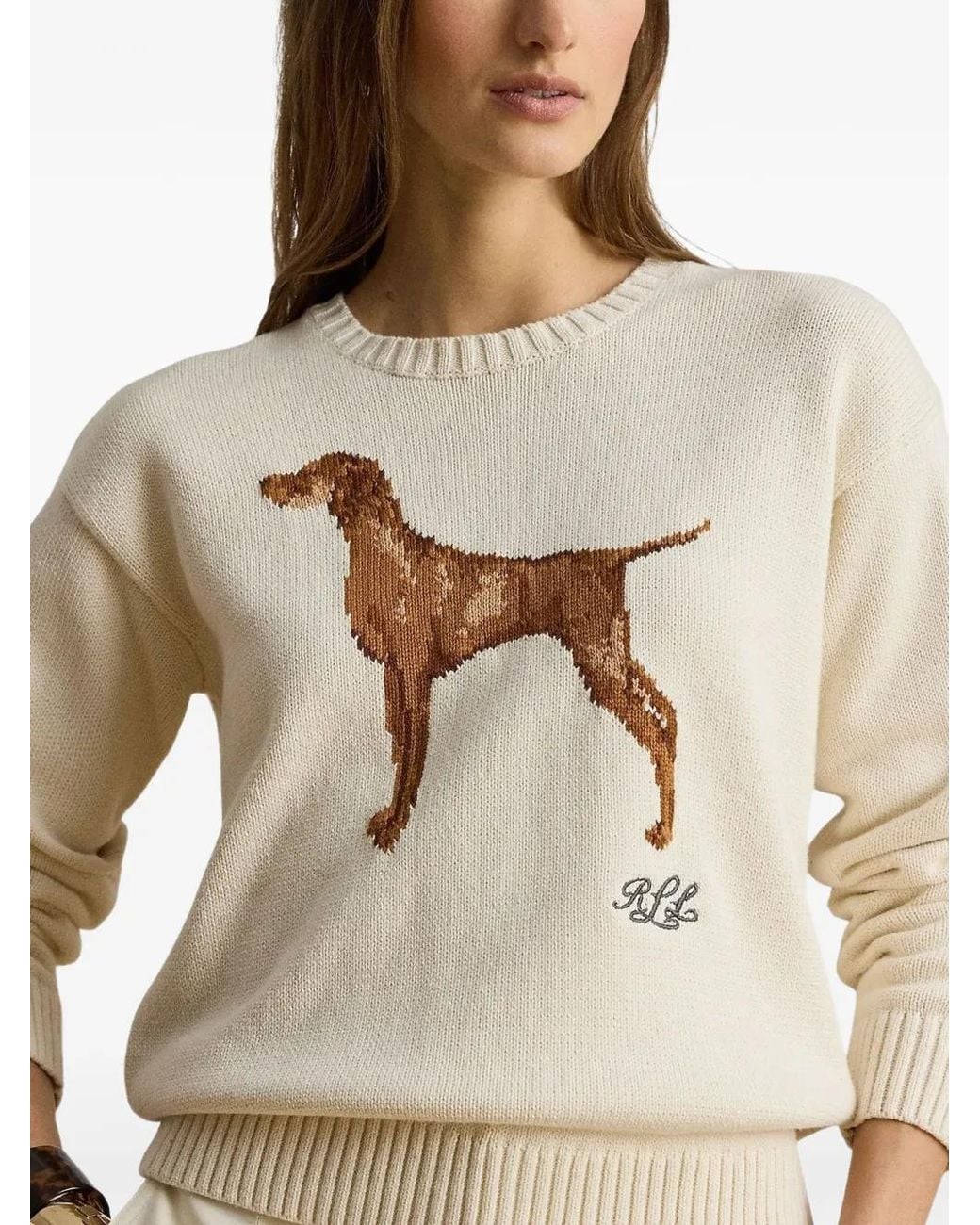 Ralph Lauren White Vizsla Sweater