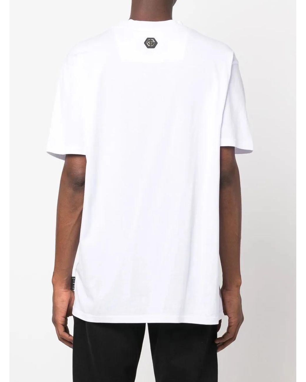 Philipp Plein Blue Slogan Print T-Shirt for men