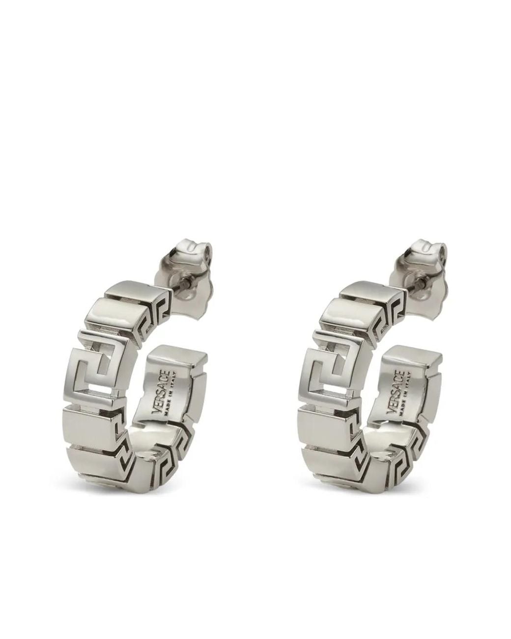 Versace Metallic Greca Earrings