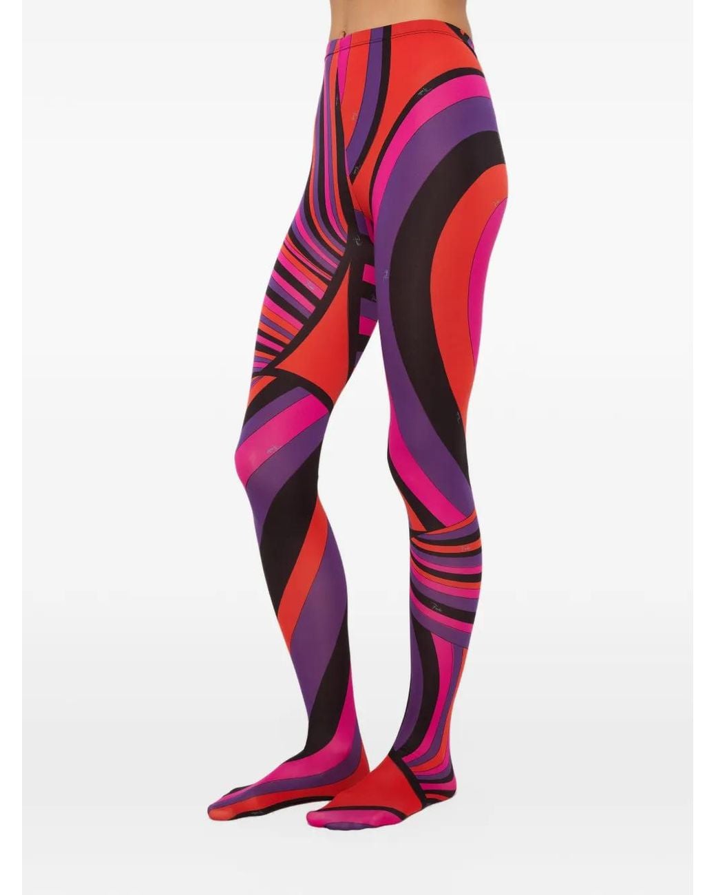 Emilio Pucci Red Iride-Print Tights