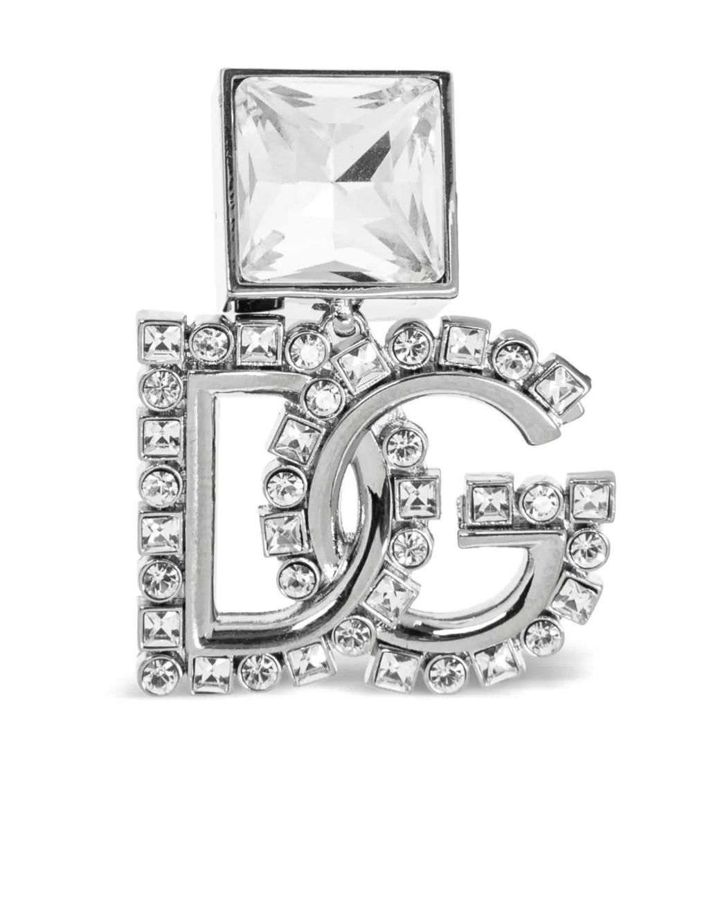 Dolce & Gabbana White Logo-Plaque Earrings
